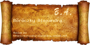 Böröczky Alexandra névjegykártya