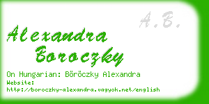alexandra boroczky business card